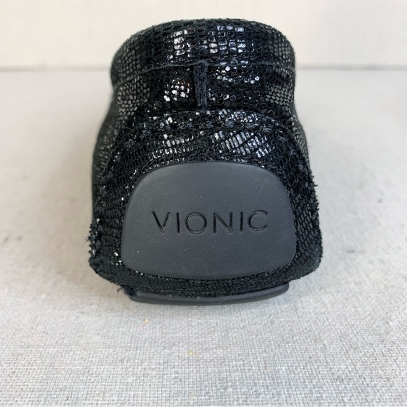 Vionic Sydney Leather Reptile Embossed Black Sparkle Loafers/Flats - Size 8 - Picture 13 of 16